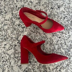 NWOB Gianni Bini Red Suede Mary Jane Heels